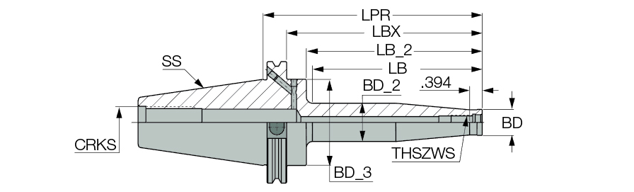 CAT40 ODP M10X2.000